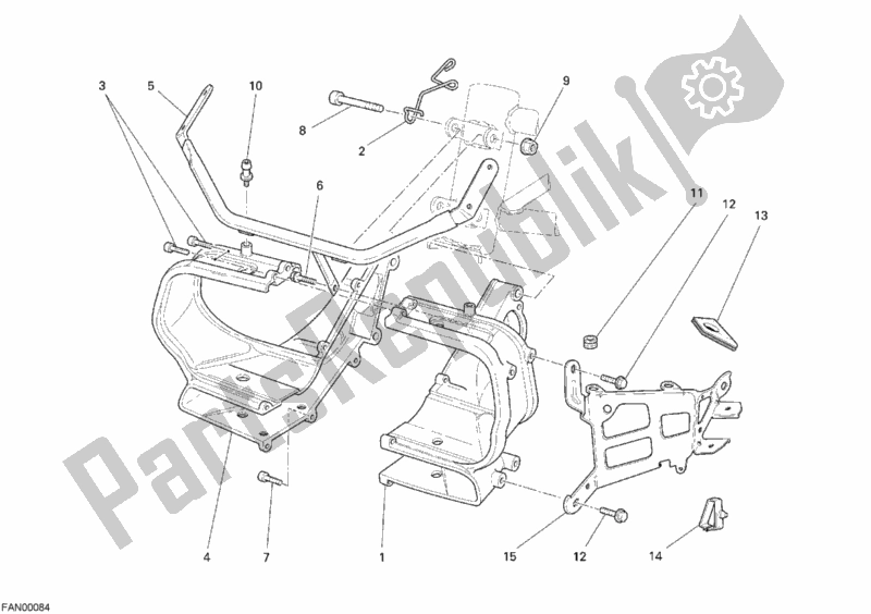 All parts for the Bracket, Headlight of the Ducati Sport ST3 USA 1000 2007